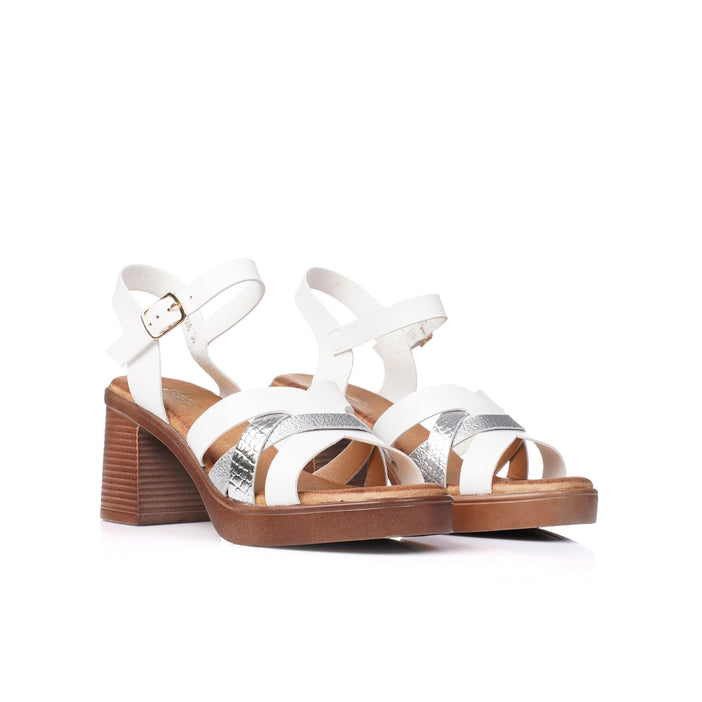 Seaside -Sandales bicouleur demi talon E26-F7508 - Blanc 4