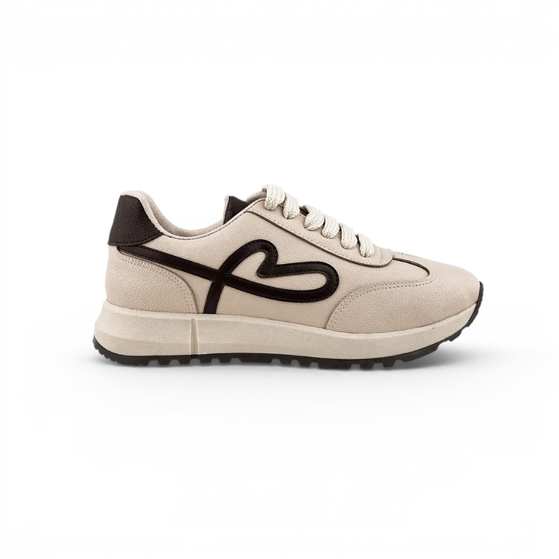 Joelle -Basket / Sneaker pour Femme Ref 1838 - Beige Marron 2