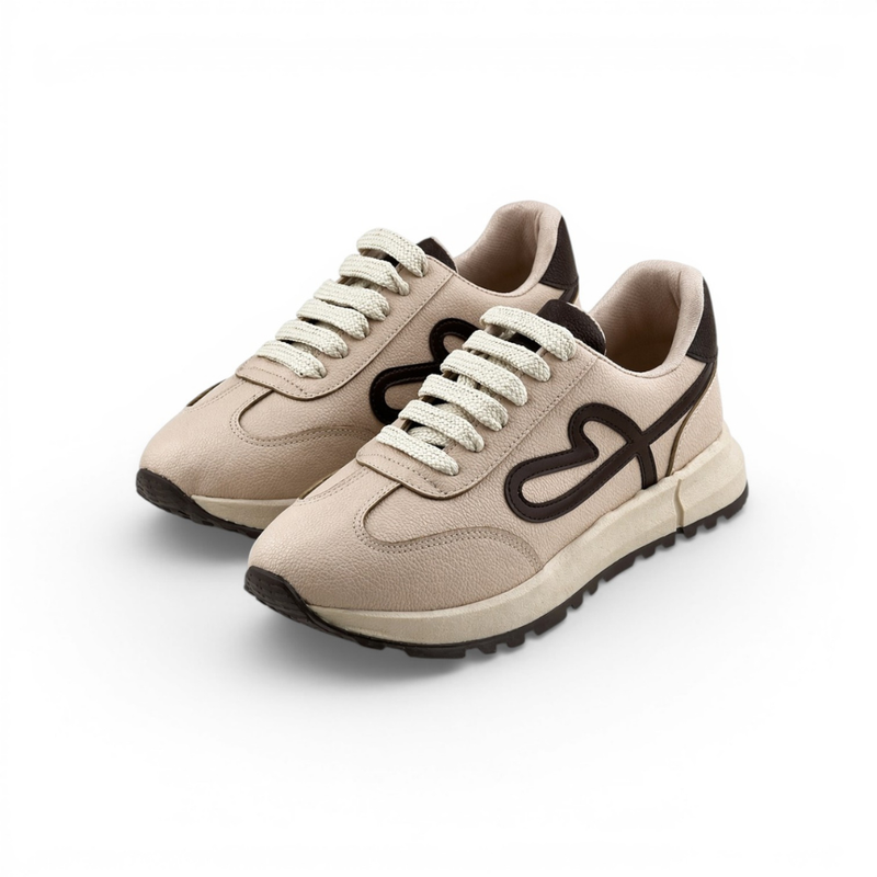 Joelle -Basket / Sneaker pour Femme Ref 1838 - Beige Marron 4