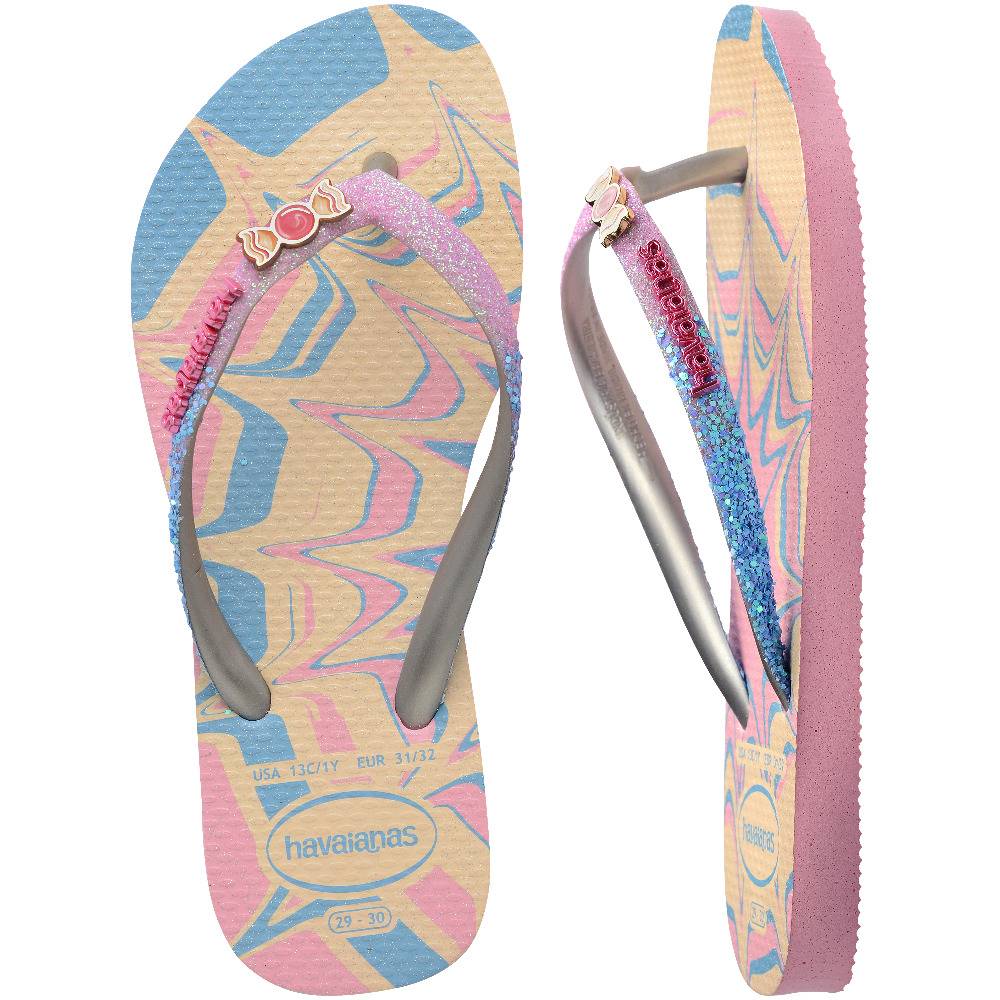Havaianas - Kids Slim Glitter Trendy-BLEU 2