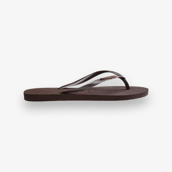 Havaianas - Slim Logo Metallic - Marron Foncé 2