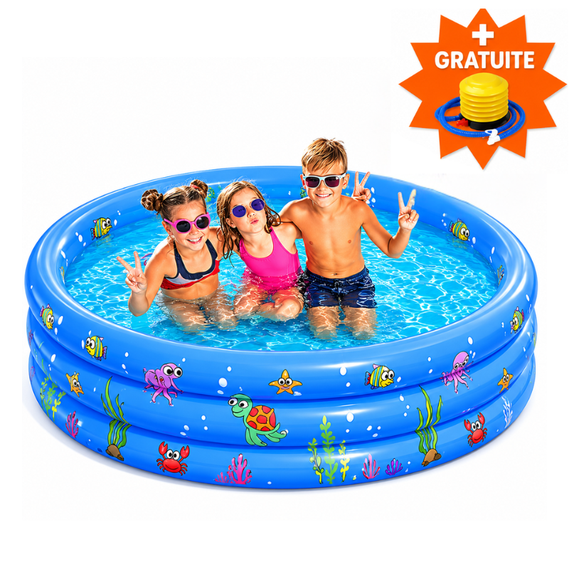 NEST – Piscine Rond Gonflable Pour Enfant 150cm x 35cm – Bleu