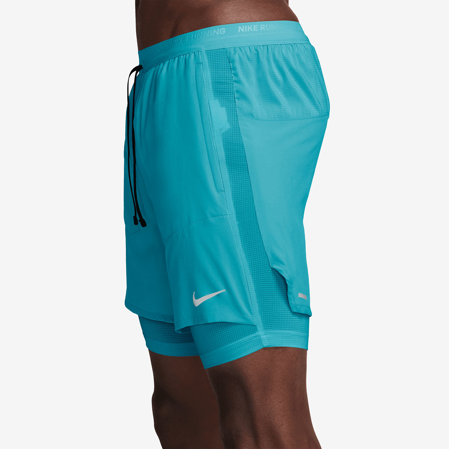 Nike - Short hybride Dri-FIT Stride 2 en 1 de 12,7 cm - Bleu Clair 4