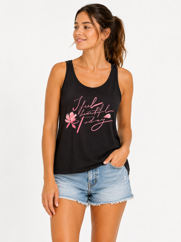 MB – Debardeur Femme I Feel Beautiful Today – Noir