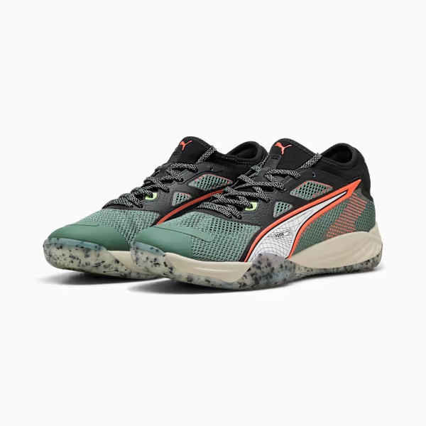 Puma - Chaussures de handball Eliminate NITRO SQD 4 - Eucalyptus-PUMA Noir-Glowing Rouge 3