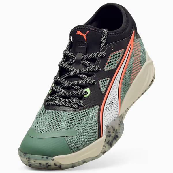 Puma - Chaussures de handball Eliminate NITRO SQD 4 - Eucalyptus-PUMA Noir-Glowing Rouge 4