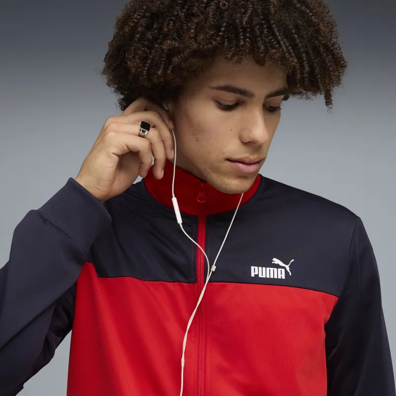 Puma - Survêtement Poly Colorblock - Noir Rouge 3