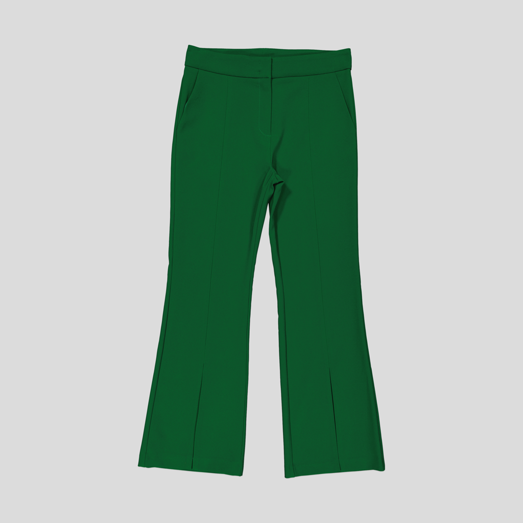 White Pigeon - Pantalon Elegant chic taille Haute Pour Femme - Vert Bouteille 2