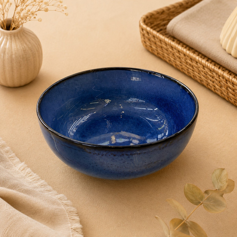 ARCADO - Service à Table en Céramique Élégance Réactive 20 Pièces - Bleu Nuit 3