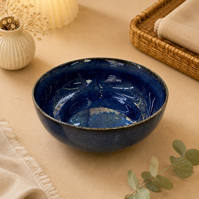 ARCADO - Service à Table en Céramique Élégance Réactive 20 Pièces - Bleu Nuit 4