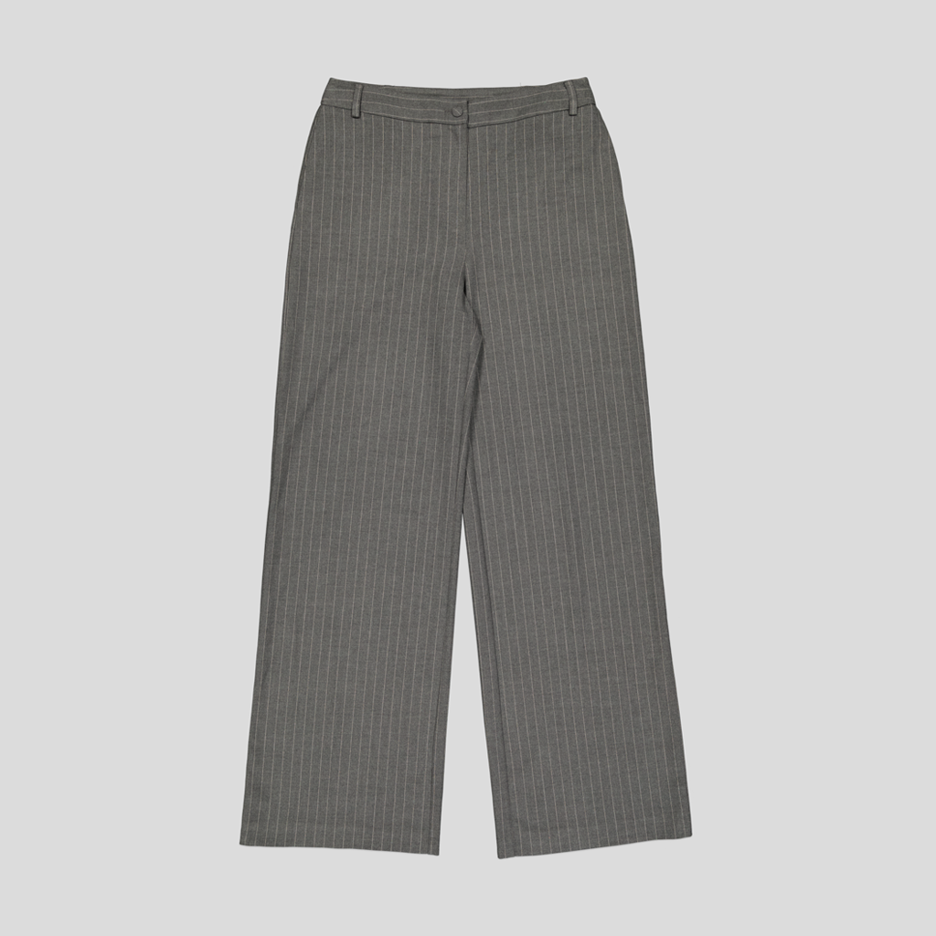 White Pigeon - Pantalon Femme élégant à coupe taille haute - Gris 2