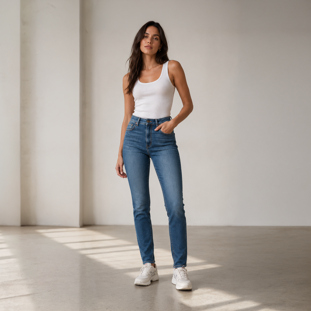 White Pigeon - PANTALON JEANS SLIM FIT - Light Vintage