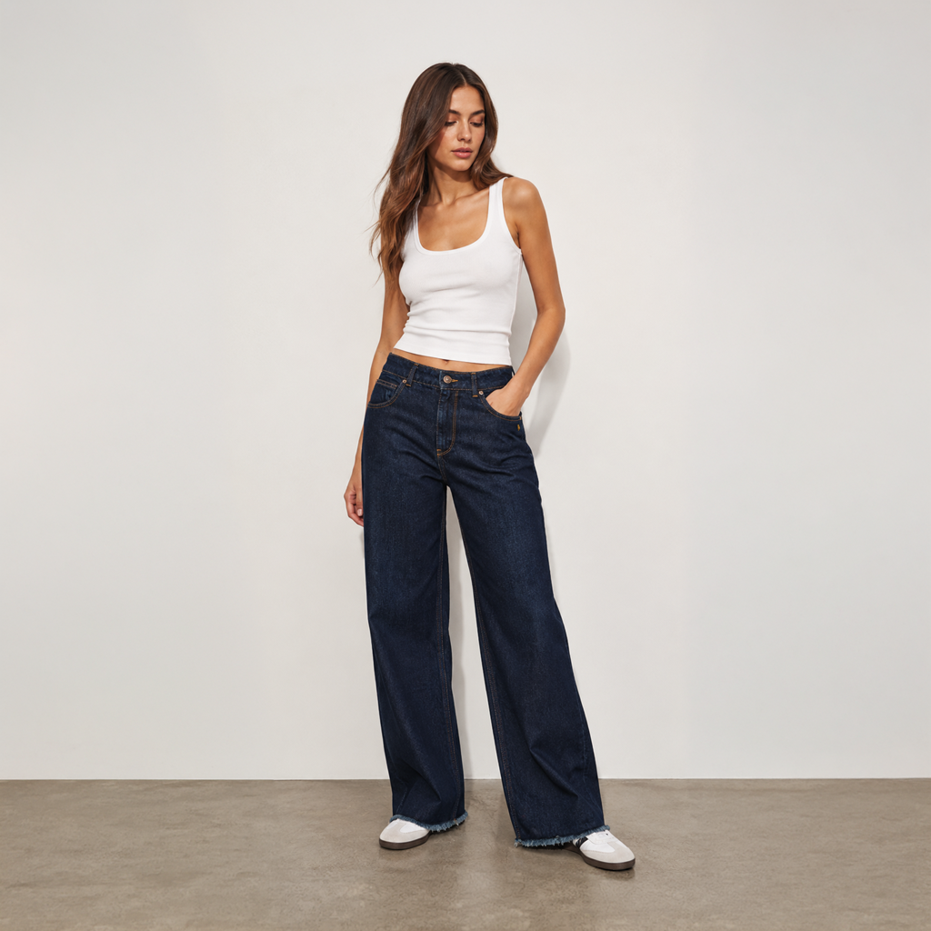 White Pigeon -PANTALON STRAIGHT FIT - Drak Used