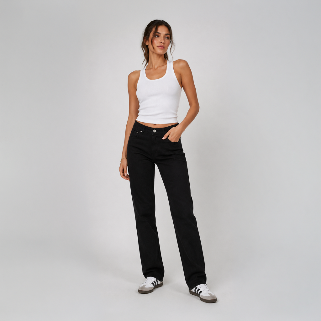 White Pigeon - PANTALON JEANS SLIM FIT - Noir Stone