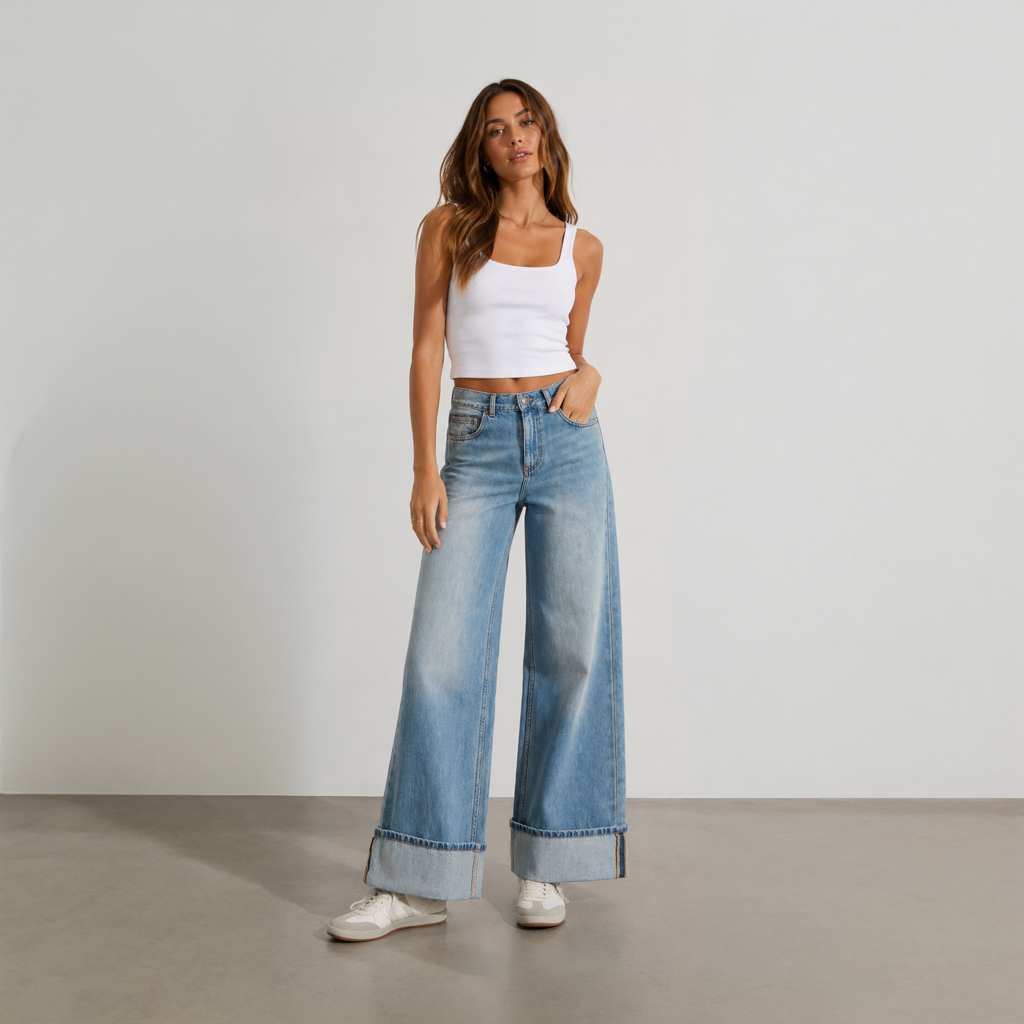 White Pigeon -PANTALON LARGE - Light Vintage
