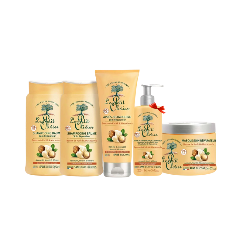 Le Petit Olivier – Pack Rituel Complet Cheveux Très Secs Ou Frisés + Baume De Soin Sans Rinçage (Gratuit) PROMO