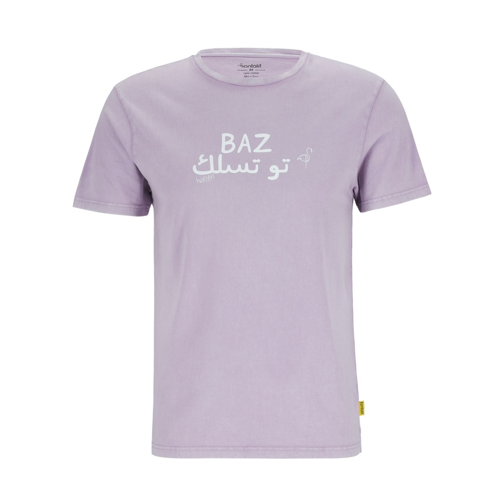 Kontakt – T-shirt unisexe manches courtes délavé BAZ تو تسلك – Lavande