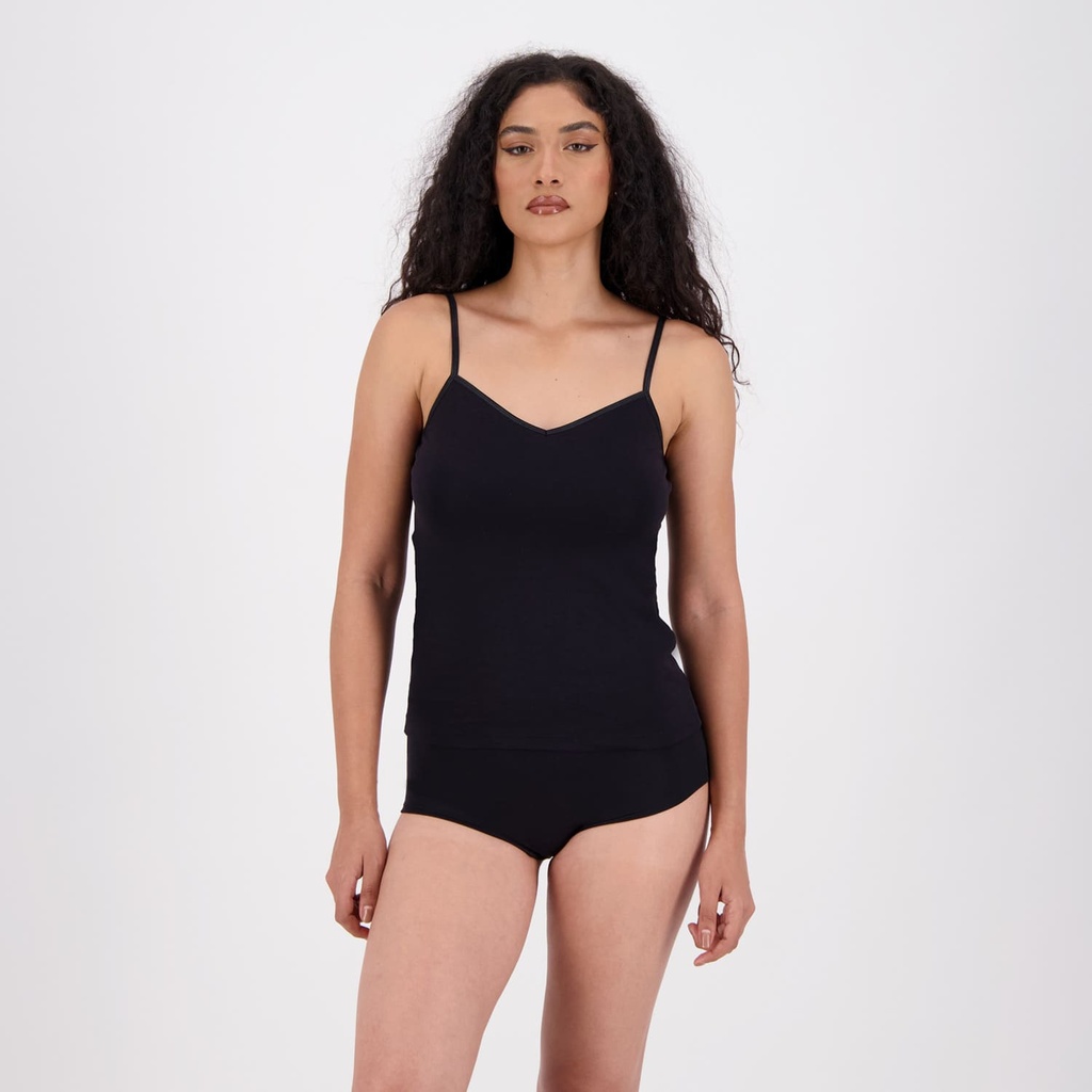Kontakt – Caraco femme col V en microfibre extensible – Noir