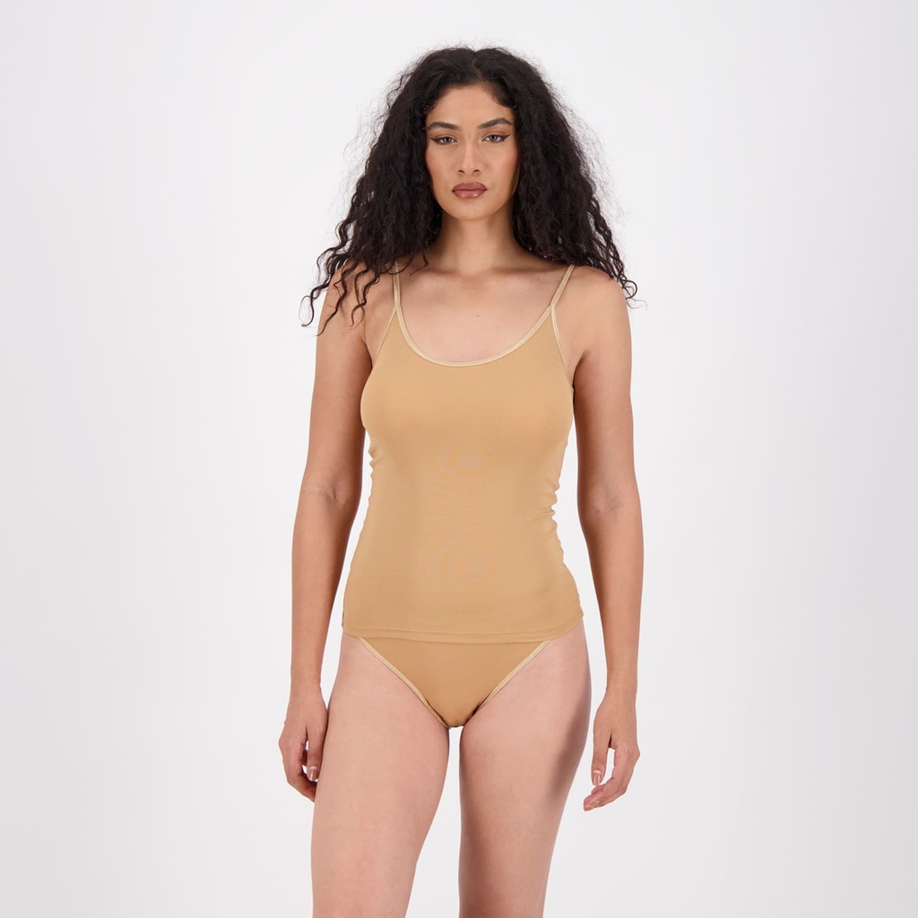 Kontakt – Caraco femme en microfibre extensible – Beige