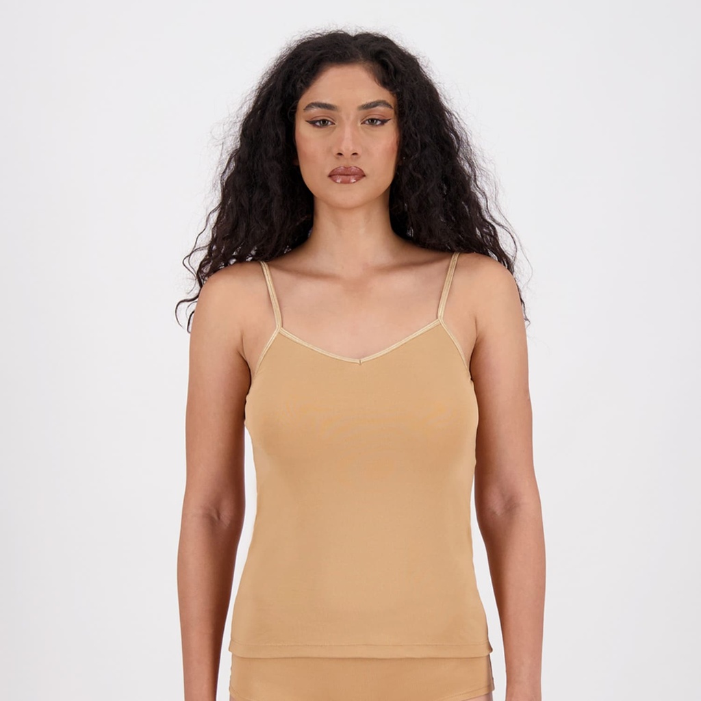 Kontakt - Caraco femme col V en microfibre extensible - Beige 3