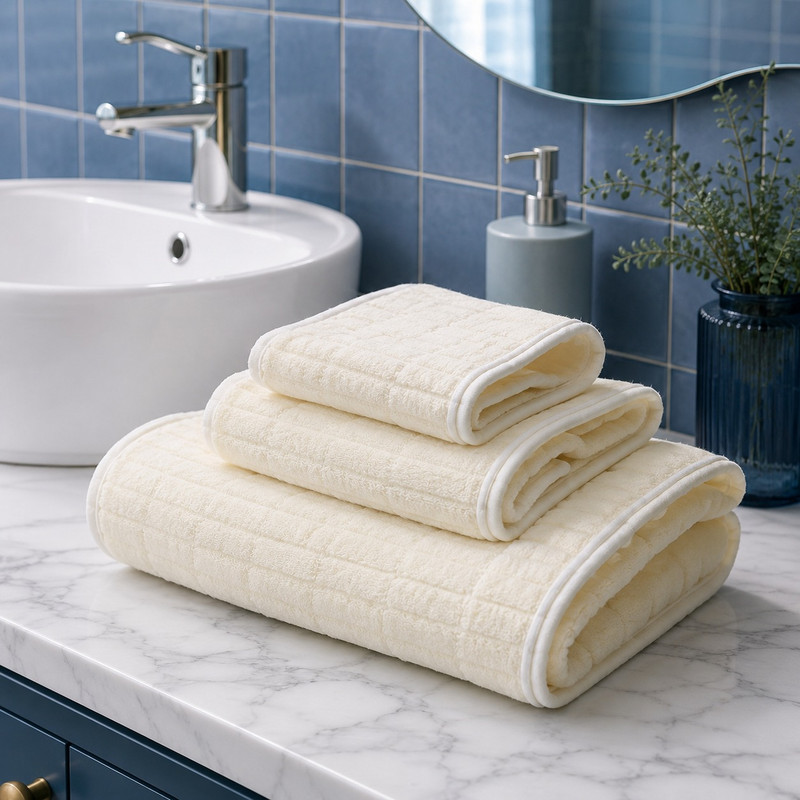 Belinde – Pack de 3 serviettes de bain – Blanc