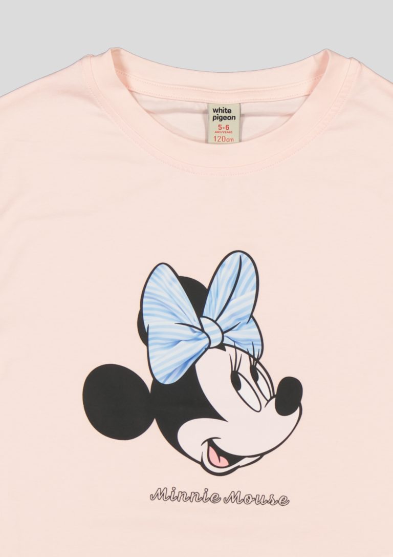 "White Pigeon -T-shirt pour fillette en jersey 100% coton ""Minnie Mouse"" - Rose" 2