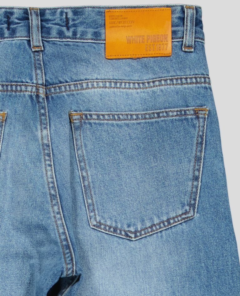 White Pigeon -Jean homme regular fit en denim 100% coton - BLUE USED 4