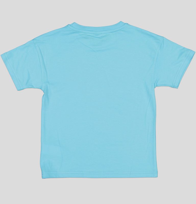 "White Pigeon -T-shirt pour fillette en jersey 100% coton ""Stitch"" - Bleu Ciel" 3