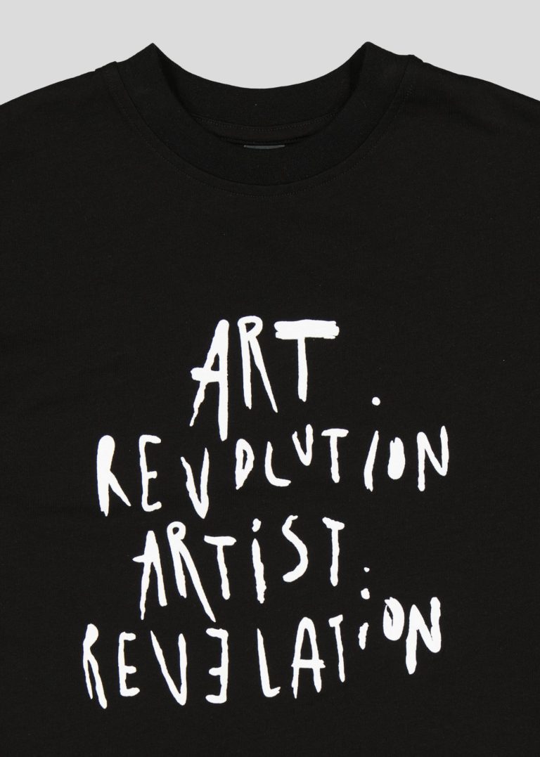 "White Pigeon -T-shirt garçon en jersey 100% coton léger ""Art Revolution"" - Noir" 3