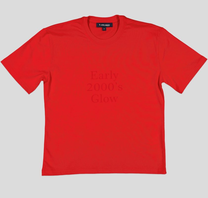 "White Pigeon - T-SHIRT FEMME REGULAR FIT JERSEY ""Early 2000's "" - Rouge" 2