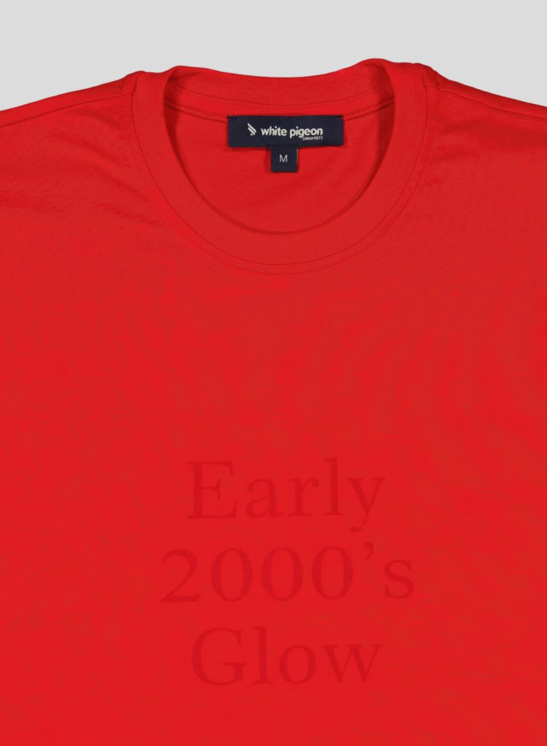"White Pigeon - T-SHIRT FEMME REGULAR FIT JERSEY ""Early 2000's "" - Rouge" 3