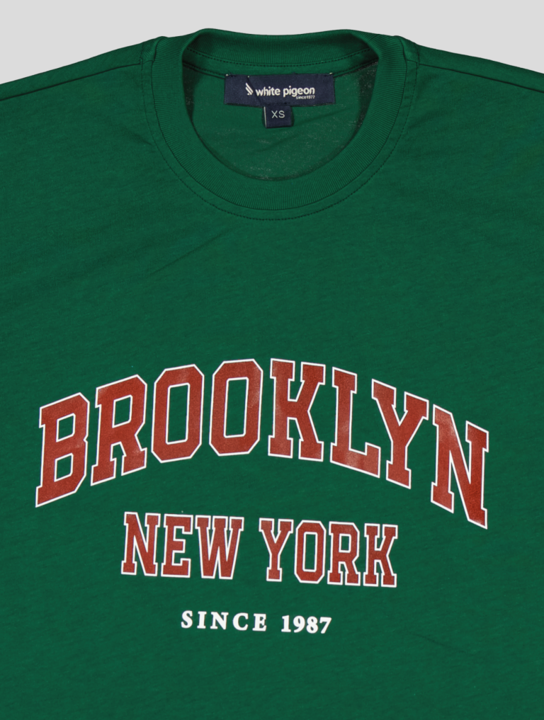 "White Pigeon - T-SHIRT FEMME REGULAR FIT JERSEY ""Brooklyn"" - VERT" 3
