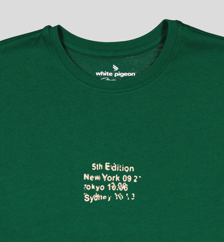 White Pigeon - T-shirt pour homme en jersey 100% coton "5th Edition" - Vert 2