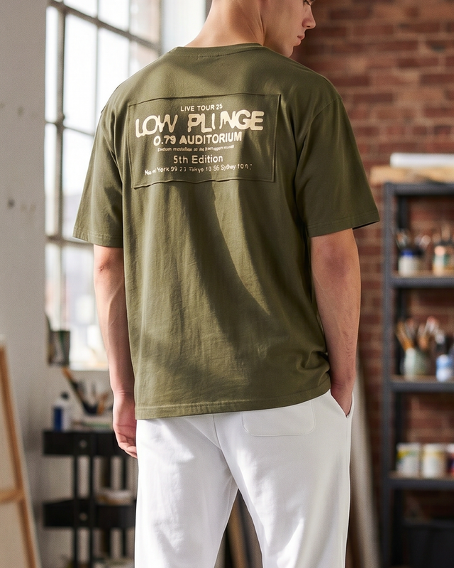 White Pigeon - T-shirt pour homme en jersey 100% coton "5th Edition" - Kaki 2