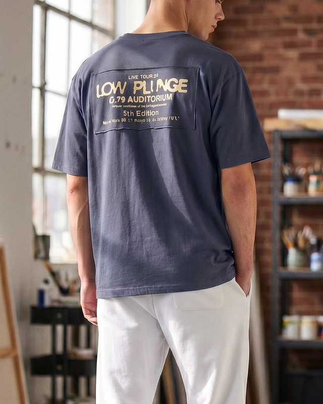 White Pigeon - T-shirt pour homme en jersey 100% coton "5th Edition" - BLEU INDIGO 3