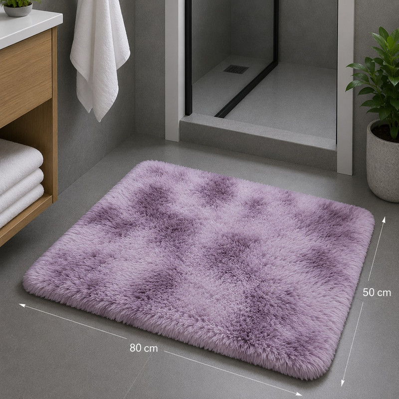 ARCADO – Tapis de salle de bain en peluche – Moyen modèle – Violet