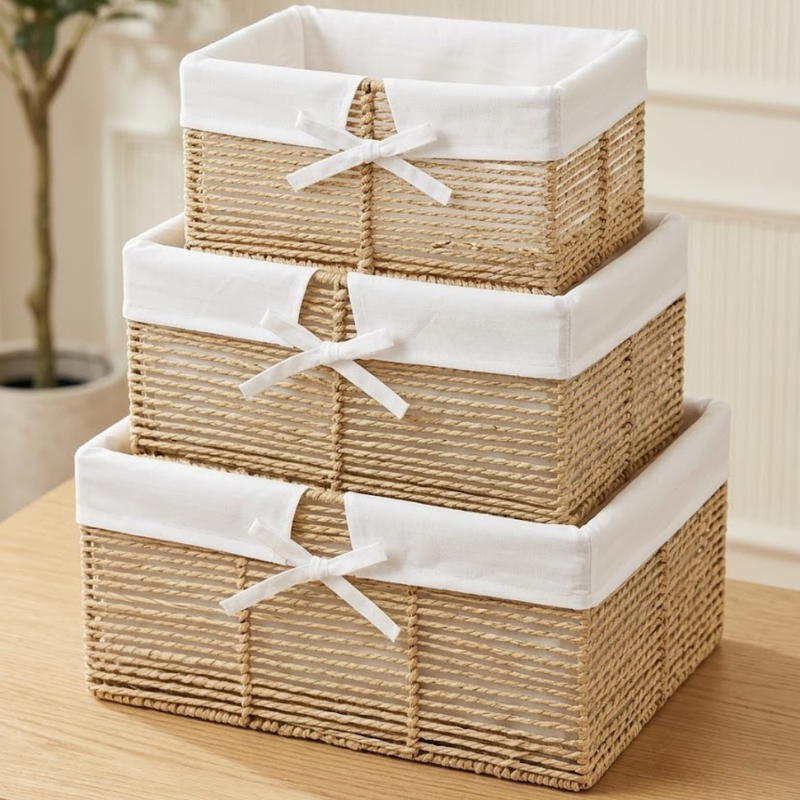 NEST – Set de 3 Paniers de Rangement Chic Style Naturel