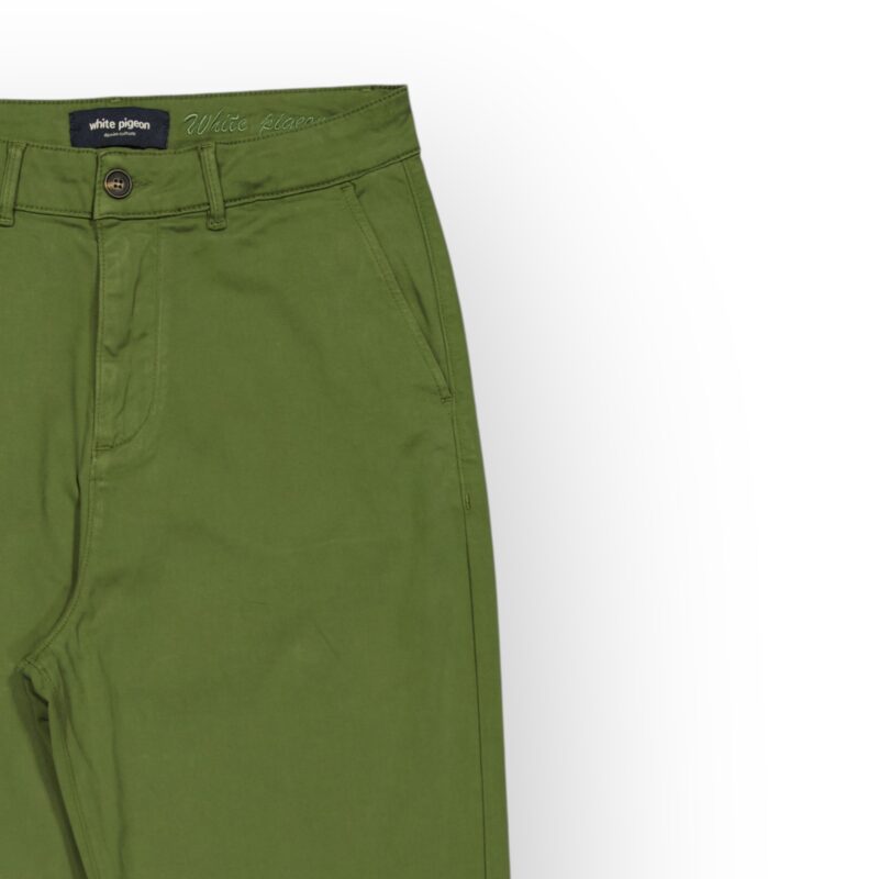 White Pigeon - PANTALON CHINO COTTON RABAT - VERT KAKI 4