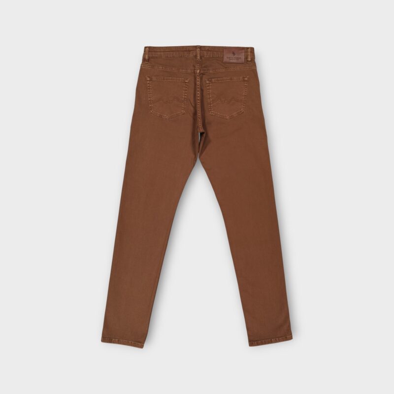 White Pigeon - PANTALON CINQ POCHES COTON ELASTHANNE - Beige Foncé 2