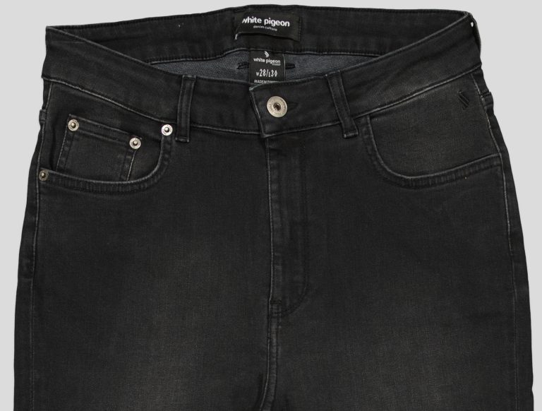 White Pigeon - PANTALON JEANS SLIM FIT - Noir Medium Used 5