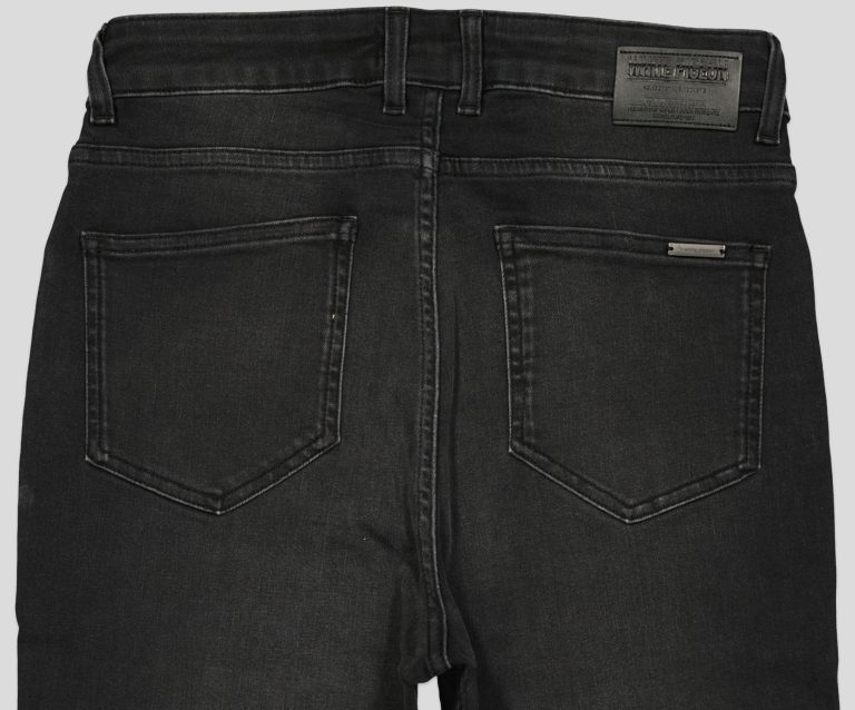 White Pigeon - PANTALON JEANS SLIM FIT - Noir Medium Used 6