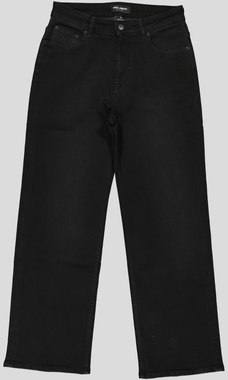 White Pigeon -PANTALON JEANS FEMME STRAIGHT STR – BK / BK STR