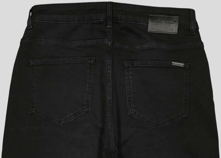 White Pigeon -PANTALON JEANS FEMME STRAIGHT STR - BK / BK STR 4