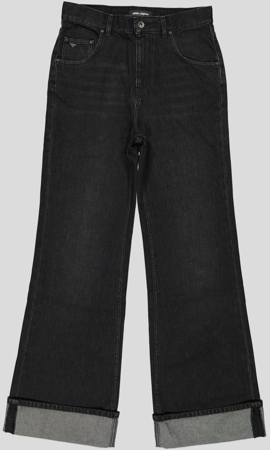White Pigeon -PANTALON LARGE – Noir Used