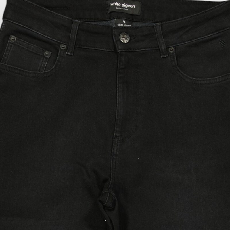 White Pigeon -PANTALON STRAIGHT LARGE FIT - Noir Used 4