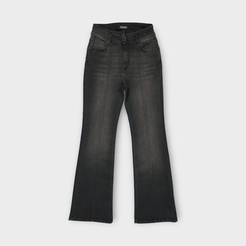 White Pigeon -PANTALON STRAIGHT LARGE FIT – Noir Vintage