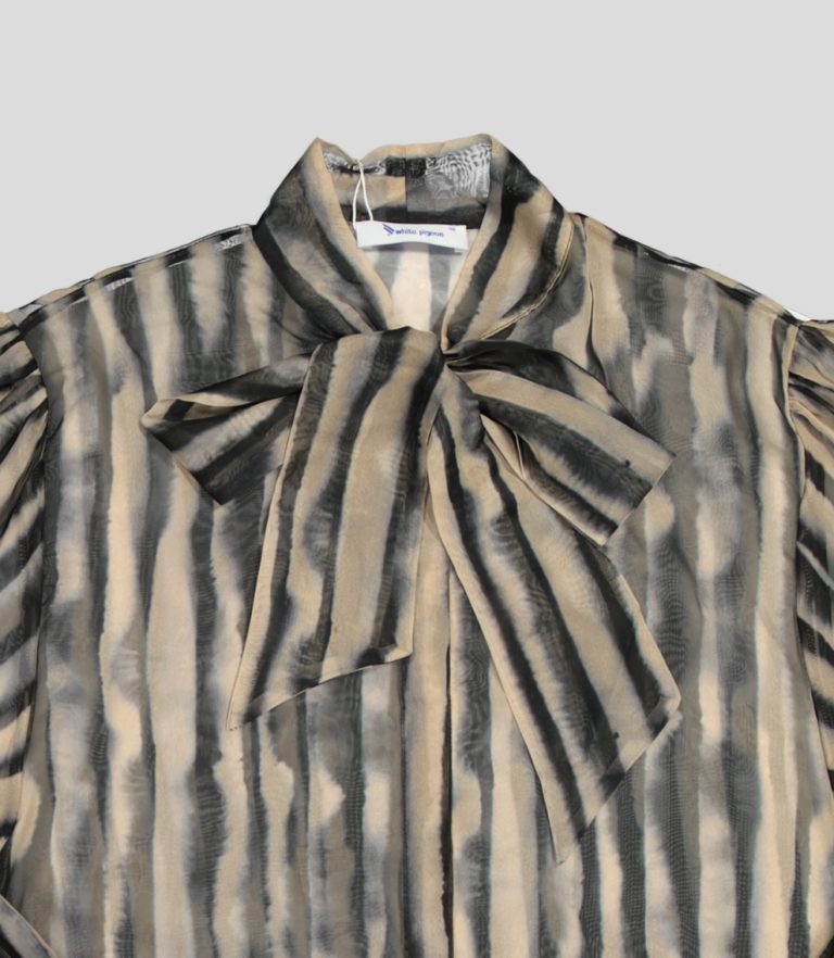 White Pigeon - Chemise à rayures élégantes avec mélange - Beige 3