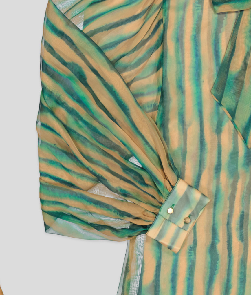 White Pigeon - Chemise à rayures élégantes avec mélange - Turquoise 2