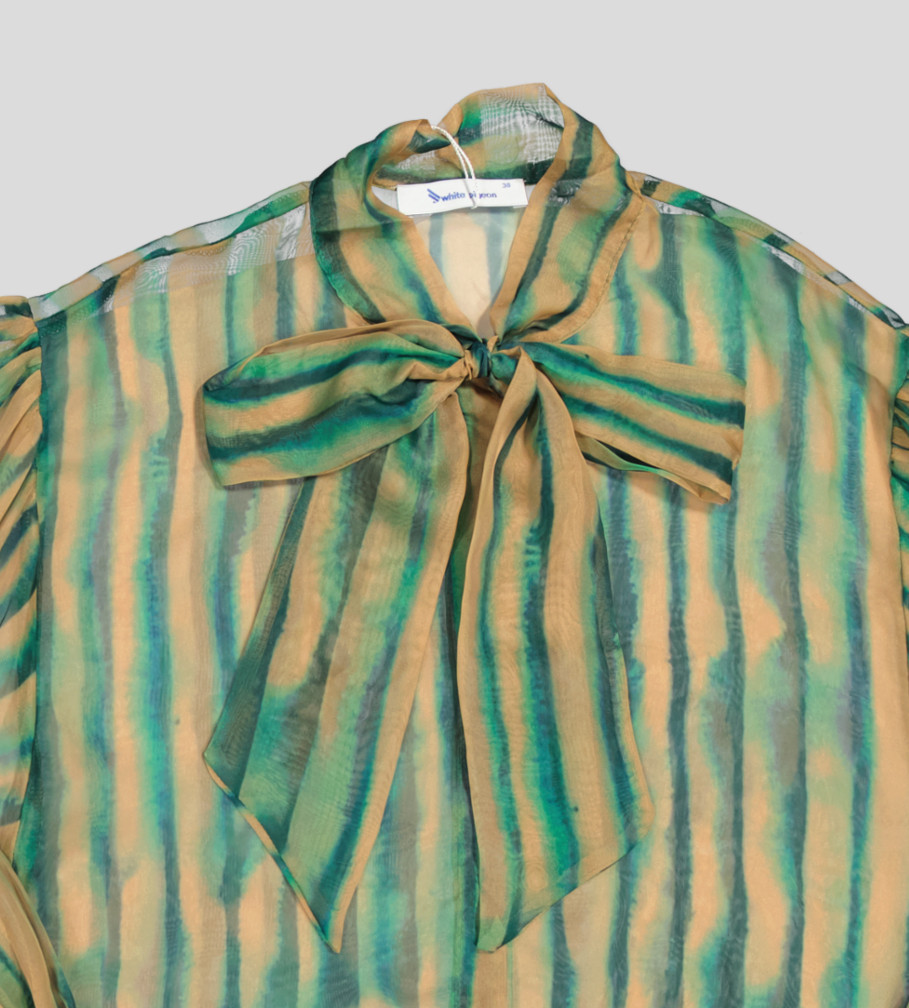 White Pigeon - Chemise à rayures élégantes avec mélange - Turquoise 3