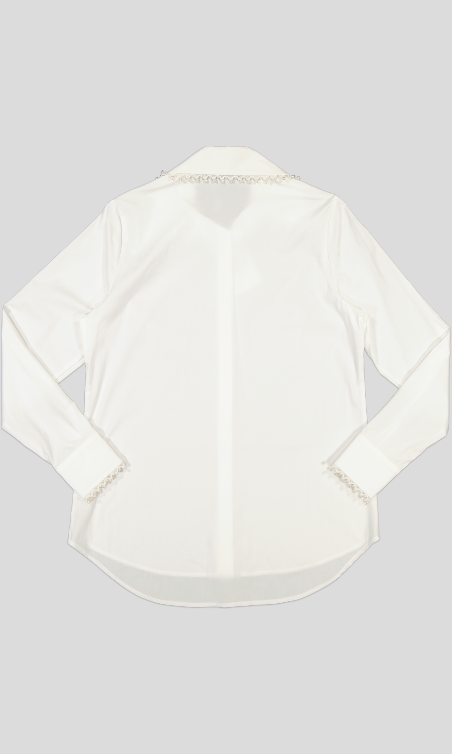 White Pigeon -Chemise élégantes avec mélange de tons verts, beiges et noirs - Blanc 2